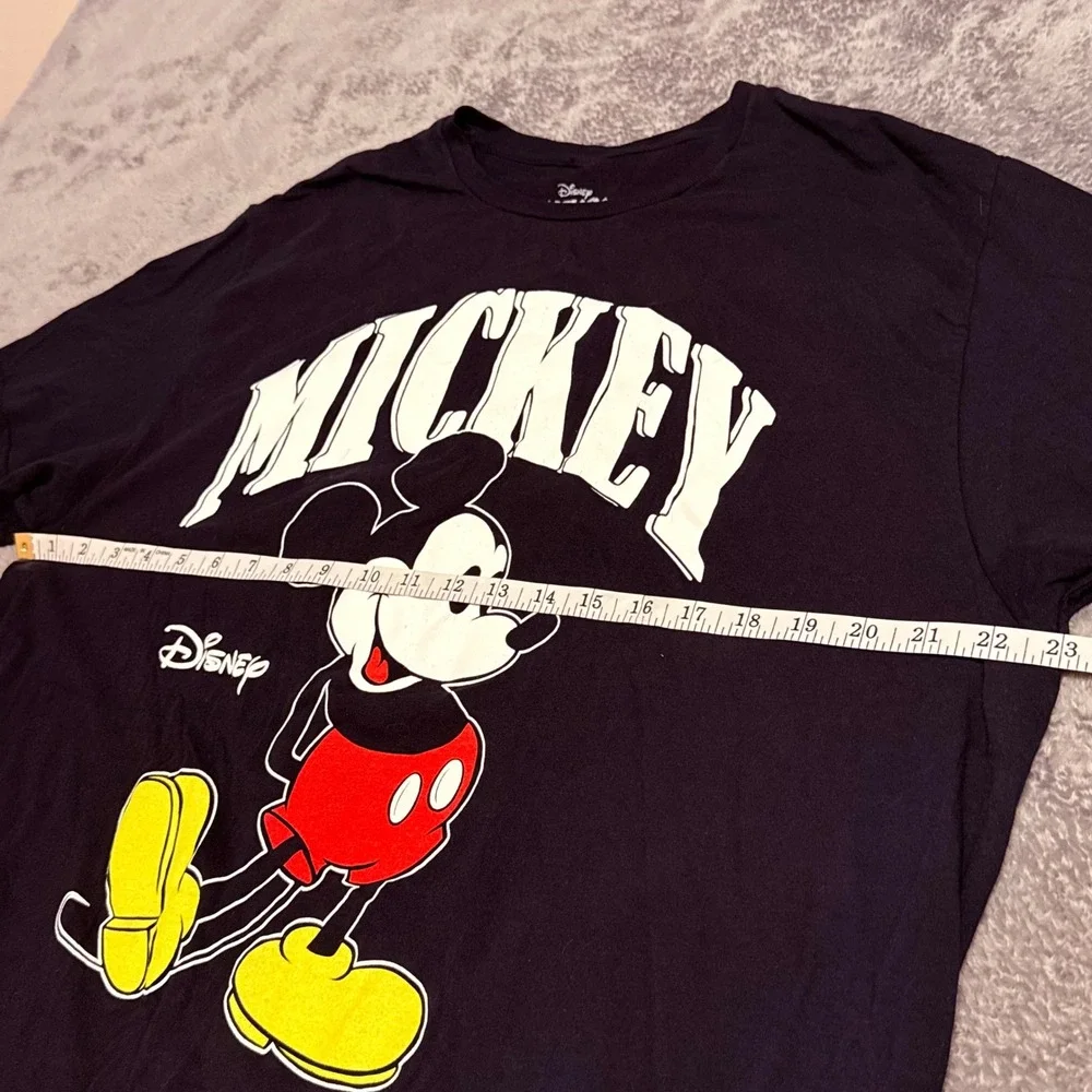 Disney Mickey Mouse Graphic T Shirt Mens XL Navy Black‎ Cotton